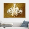 thumbnail image 2 of wall26 Framed Canvas Print Wall Art White Chandelier Silhouette on Glitter Background Decorative Lights Digital Art Modern Art Chic Relax/Calm for Living Room, Bedroom, Office - 16"x24" Nat, 2 of 5