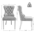 thumbnail image 4 of Foredo Elegant Velvet Chairs Set of 2, Modern Upholstered Wingback Chair with Metal Legs and Button Tufting for Dining Room Living Room, Light Gray, 4 of 9