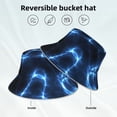 thumbnail image 2 of Salouo Blue Lightning Print Unisex Bucket Hat, Outdoor Summer Beach Fishing Sun Hat Fun Outdoor Vacation Hat for Men Women Teens,Reversible Double-Side-Wear, 2 of 6