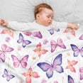 thumbnail image 6 of Butterfly Blanket for Girls, Butterfly Blanket for Baby Girls Kids, Soft Flannel Toddler Blanket Butterfly Easter Gift, Lightweight Fleece Throw for Birthday Children's Day Sofa Bed 50"x60", 6 of 8