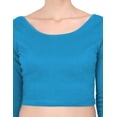 thumbnail image 5 of eloria Women's Cotton Scoop Neck Full Sleeve Tank Crop Tops Bustier Bra Vest Crop Top Bralette Readymade Saree Blouse for Women, 5 of 5