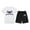 WH1, variant on Conairie Girls Clothes Set 2 Piece Regular Fit Short Sleeve T Shirt and Shorts Kids Cute Bow Print Versatile Classic Basic Outfit Set with Pocket Black 2-3 Y