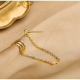 thumbnail image 4 of 925 Sterling Silver Cuff Earrings Chain for Women Crawler Earrings Studs, 4 of 11