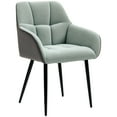 thumbnail image 1 of HOMCOM Accent Chair with Foot Pads, Upholstered Armchair, Green, 1 of 10