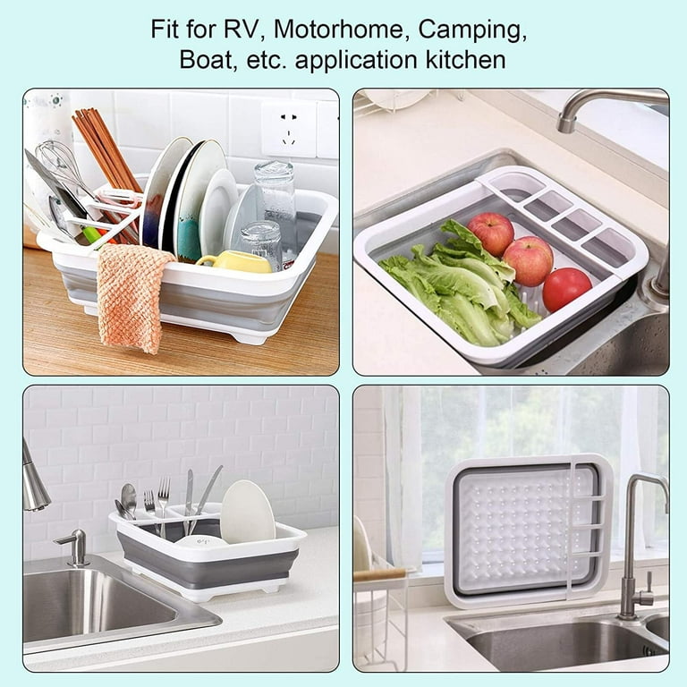 Collapsible Dish Drying Rack Portable Dish Drainer Dinnerware