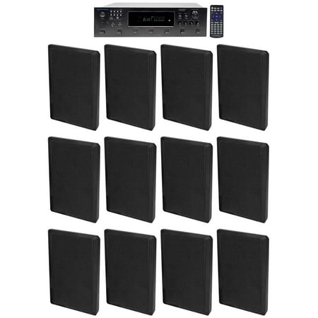 Technical Pro 6000w 6-Zone Home Theater Bluetooth Receiver+12 Slim Wall Speakers