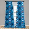 thumbnail image 5 of Ambesonne Goat Curtains, Jumping Pose Drawn Animal Art, Pair of 28"x63", Sea Blue Multicolor, 5 of 5