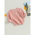 thumbnail image 3 of PaerPade Kids Baby Girls Sweater 3 6 9 12 18 24 Months 2T 3T 4T 5T Flower Print Winter Fall Warm Knit Sweater, 3 of 8