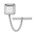 thumbnail image 1 of Rhodium Plated Square Tie Tac, 1 of 3