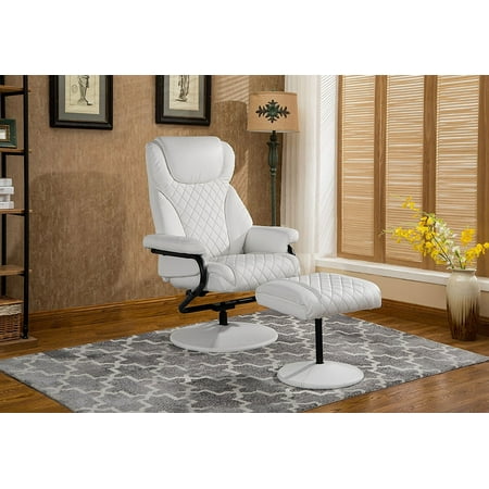Office Swivel Chair With Footstool Faux Leather Reclining Executive Office Swivel Chair With Footstool Faux Leather Reclining Executive And Gaming Chairs White
