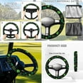 thumbnail image 4 of Jeiento 4 PCS Golf Cart Seat Cover with Golf Cart Steering Wheel Cover and 2PCS Golf Cart Flags Saint Patrick's Day Clovers Steering Wheel Cover Decor Golf Carts Essentials Golf Cart Banner, 4 of 5