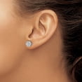 thumbnail image 3 of Finest Gold 14K White Gold Floral Diamond Post Earrings, 3 of 4