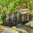 thumbnail image 2 of Aimee Lii 6' Metal Arch Backyard Garden Bridge with 660 lbs. Weight Capacity, Safety Siderails, Easy Assembly for Backyard Creek, Stream, Pond, Outdoor Garden Bridge, Black, 2 of 11