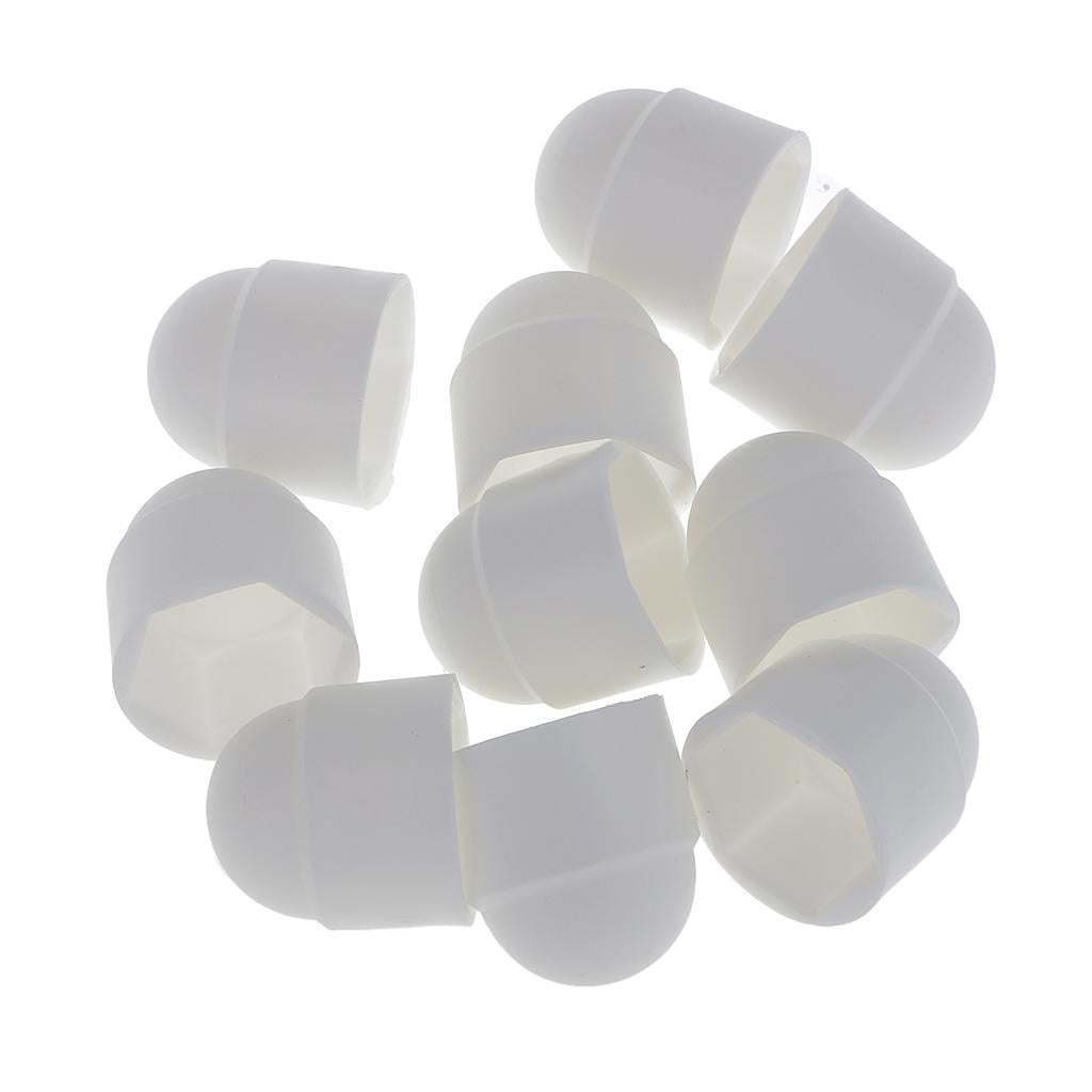White 24  x M12 Nut and Bolt Protection Caps 