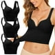 thumbnail image 4 of Pack de 3 sujetadores deportivos sin aros para mujer: acolchados, espalda baja, gran sujeción para yoga/running, diseño que absorbe la humedad., 4 of 6