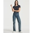thumbnail image 5 of Real Essentials 4-Pack: Women's Short Sleeve Ribbed Knit Cotton Crew Neck Crop Top T-Shirt - (Available in Plus), 5 of 6