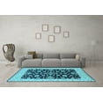 thumbnail image 3 of Ahgly Company Indoor Square Oriental Light Blue Traditional Area Rugs, 6' Square, 3 of 4