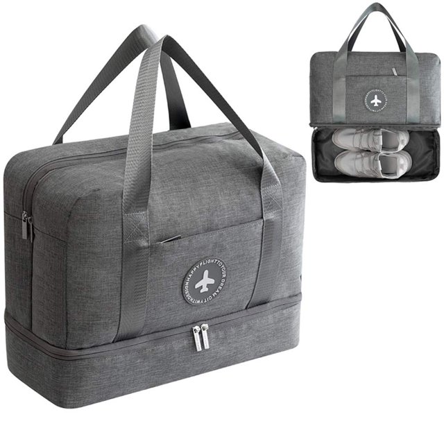 Bolsa de deporte Separación en seco y húmedo Bolsa de natación Bolsa de viaje impermeable Bolsa de lavado para gimnasio, piscina, playa, vacaciones-gris JFHHH pequeña