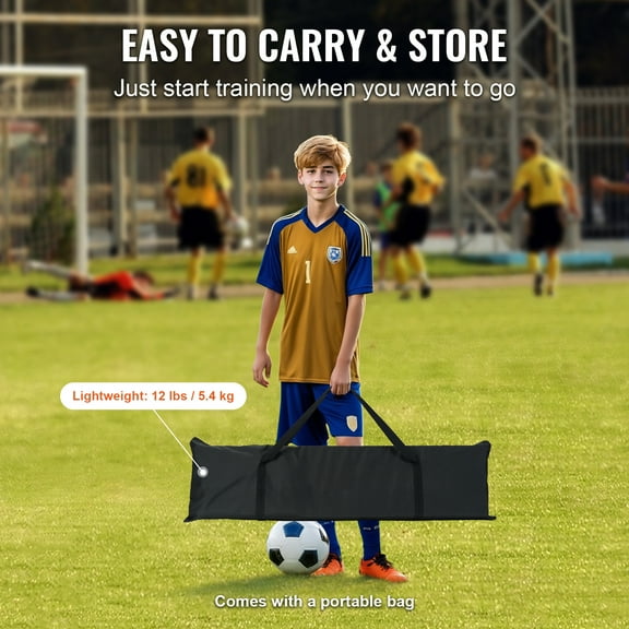 KFFKFF 2-IN-1 Portable Soccer Rebounder Net Portable Bag 71"x40" Soccer Trainer