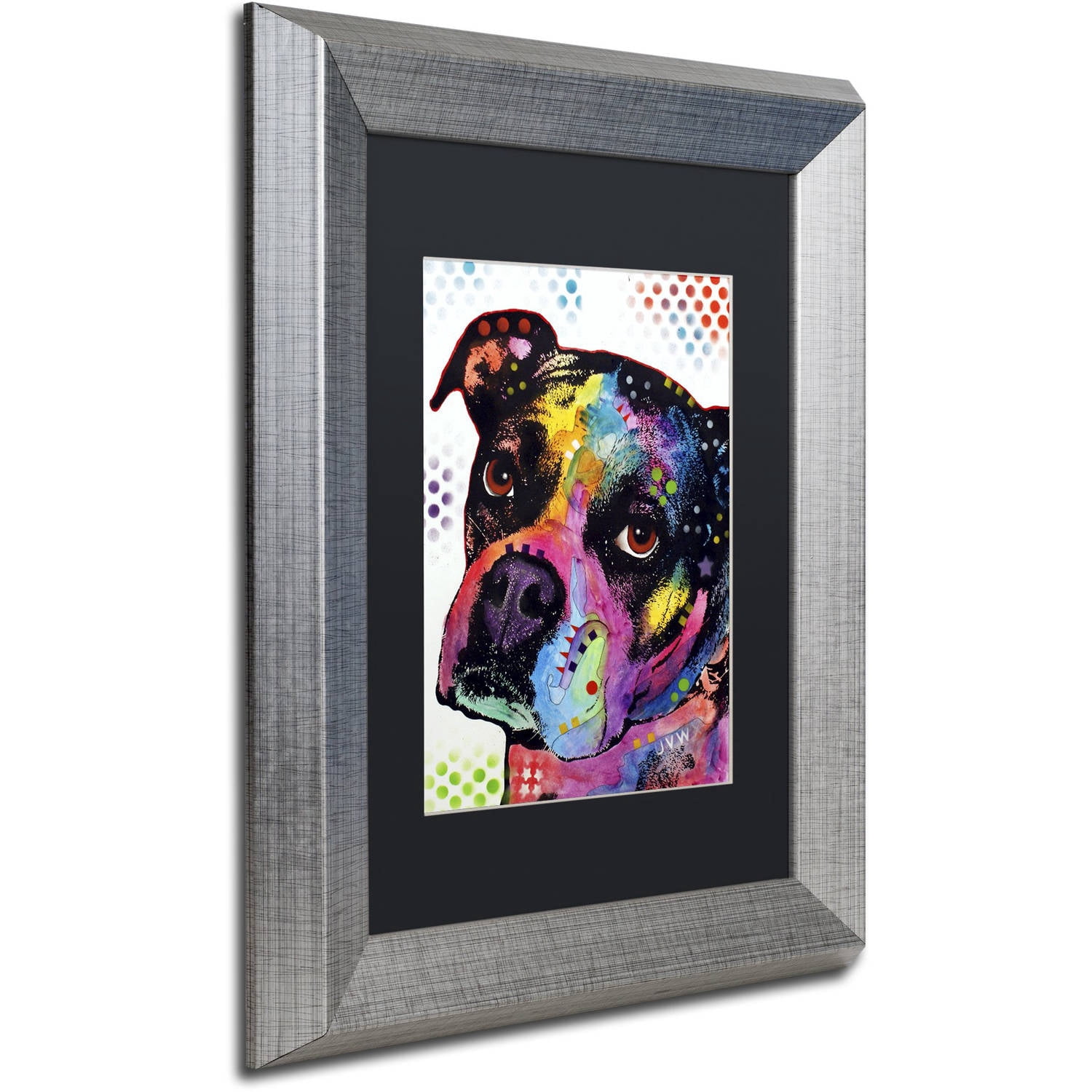Trademark Fine Art "Young Boxer" Canvas Art by Dean Russo, Black Matte, Silver Frame