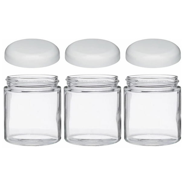 Frascos Mason de vidrio de 16 oz con boca extra ancha para almacenamiento de pintas con tapas - Tapas de almacenamiento de plástico sin BPA - Fabricados en EE. UU. - Frascos de vidrio de 16 oz con