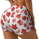 thumbnail image 1 of Balery Realistic Maple Leaf Pantalones cortos de entrenamiento estampados para mujer, sin costuras, ajustados, para gimnasio, yoga, correr, deportes, ejercicio activo, fitness.-XX-Large, 1 of 8