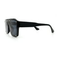 thumbnail image 6 of Bold Oversized Metal Thorn Stud Rectangular Plastic Mobster Sunglasses All Black, 6 of 8