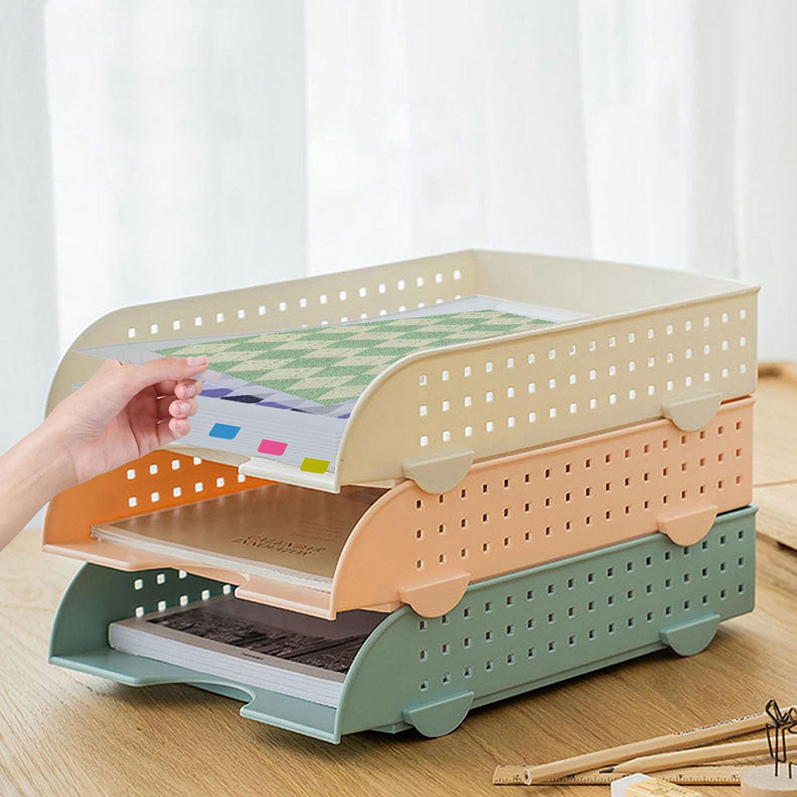 30.48X30.48cm Paper Storage, 50Pcs Clear Scrapbook Paper Storage Organizer Box for Paper Drawing Photos and Cardstock