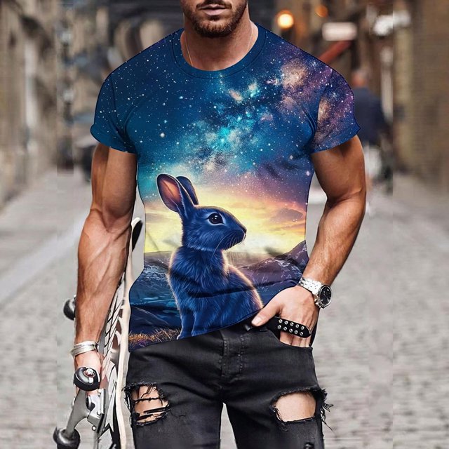 Tops para hombre, blusas y camisas de manga corta con cuello redondo para hombre, jersey informal con cuello redondo y estampado de Pascua para hombre, camisetas deportivas de manga corta, blusas de p