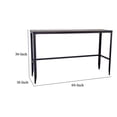 thumbnail image 3 of Ayka Sofa Bar Table w Nailhead Accent, 60 Inch Rectangular Brown Wood, 3 of 7