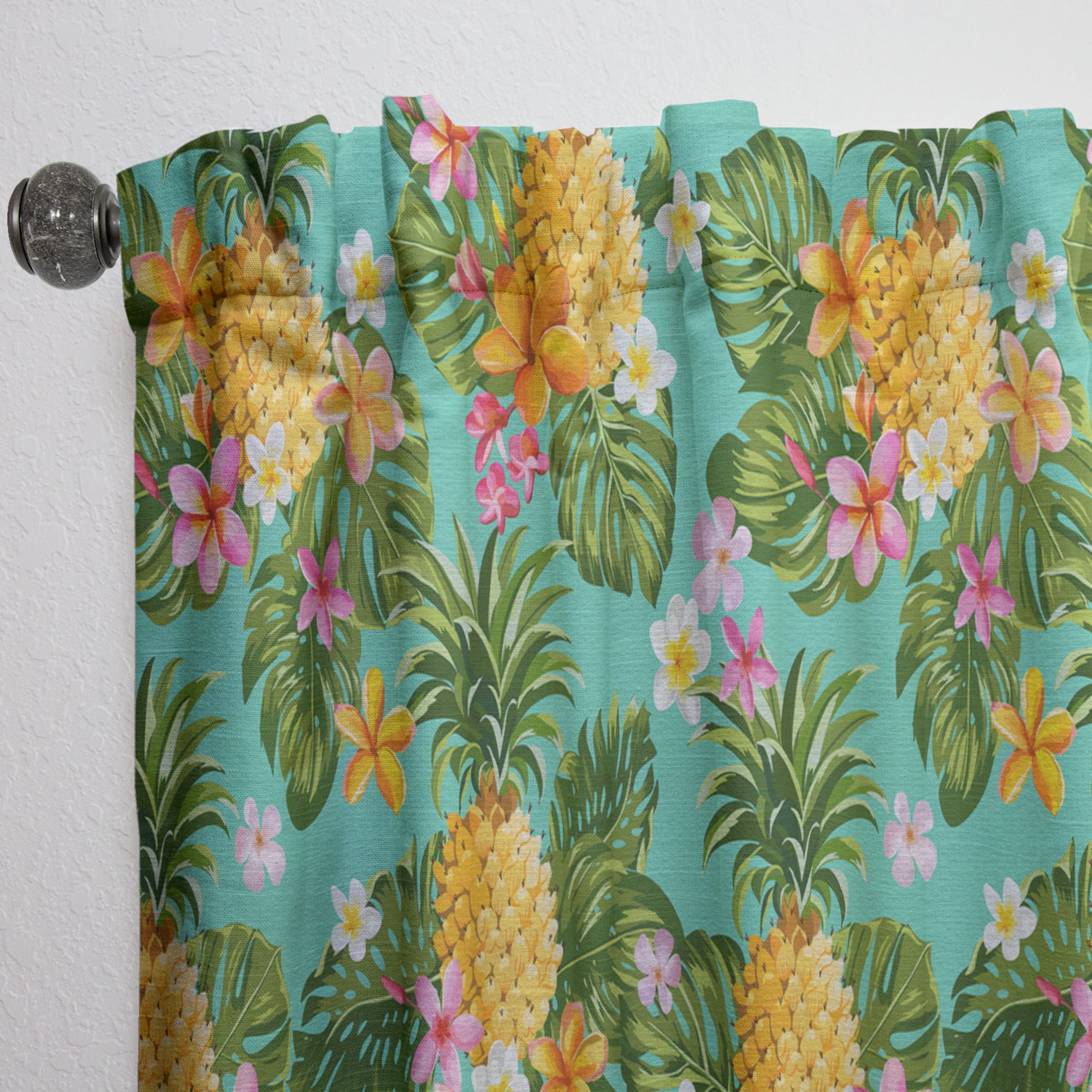Designart 'Tropical Pineapple Mood V' Tropical Curtain Panel