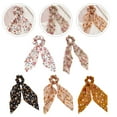thumbnail image 2 of 5pcs Vintage Floral Printed Hair Scrunchies Long Bow Knotted Hair Ribbon, 2 of 9