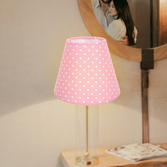 OFFIGAM 2pcs Decorative Lamp Shades Pink Fabric Metal Modern Style for Floor Lamp