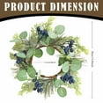 thumbnail image 3 of pdqouc 4 Inch Holiday Blueberry Candle Wreath; Christmas Candle Rings Wreaths Center Winter Wedding Decor Rustic Candle Rings Set with Artificial Blue Berry Leaves Needle, 3 of 9
