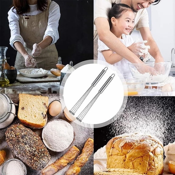 Clearance! Huayishang Whisk Stainless Baking Non Stick Whisk 12" Silver Stainless Whisk for Beating Stirring Egg Beater Baking, Kitchen Mixer