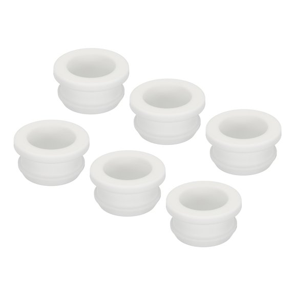 Uxcell 6Pcs Snap Rubber Grommet Plug Mount Dia 22mm ID 17.5mm Seal Anti-Scratch Electrical Box Cable Pipe White