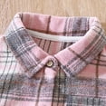 thumbnail image 3 of Eltusu Girls Plaid Shirts, Button-Up Relaxed Fit Lapel Collar Soft Long Sleeve Shirts Pink Size 1-11 T, 3 of 7