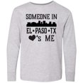 thumbnail image 3 of Inktastic El Paso Texas Someone Loves Me Skyline Long Sleeve Youth T-Shirt, 3 of 5