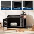 thumbnail image 3 of Cat Litter Box Enclosure, Farmhouse Hidden Cat Litter Box Furniture Cabinet with Mark Pad and Storage Shelf, Wooden Enclosed Litter Box, Modern Cabinet for Litter Box for Hallway, Bedroom,Black, 3 of 6