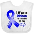 thumbnail image 3 of Inktastic Colon Cancer Ribbon Hero in My Life Boys or Girls Baby Bib, 3 of 4