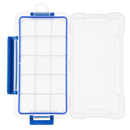 Transparent Storage Box Multiple Compartments Slot Hardware Box Organizer Jewelry Tools Electronic Components Container Fishing Tackle Box Fishing Accessories Storage Case with Adjustable Dividers