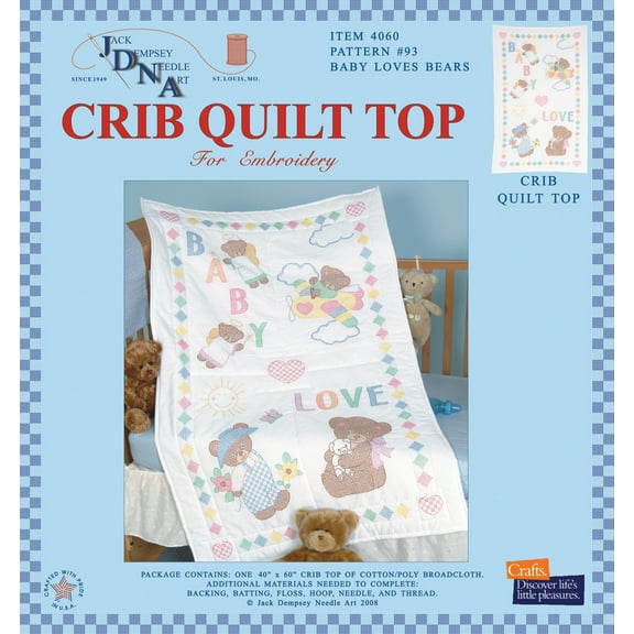 Jack Dempsey Crib Quit Top Baby Love Bears