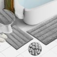 thumbnail image 3 of SAYFUT Chenille 3 PC Bath Mat Set Extra Soft Absorbent Medium Contour Toilet Lid Cover, 3 of 8