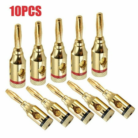 

Mingyiq 10/20X 4mm Banana Plugs Gold Plated Musical Audio Speaker Cable Wire Connector