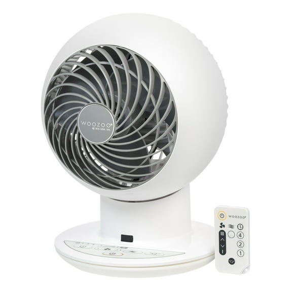 IRIS USA WOOZOO Fan with Remote, Oscillating Fan, Desk Fan, Table Air Circulator, Globe Fan, Fan for Bedroom, 5 Speeds, 82ft Max Air Distance, 4h Timer, 11 Inches, 90° Adjustable Tilt, 30 db Low
