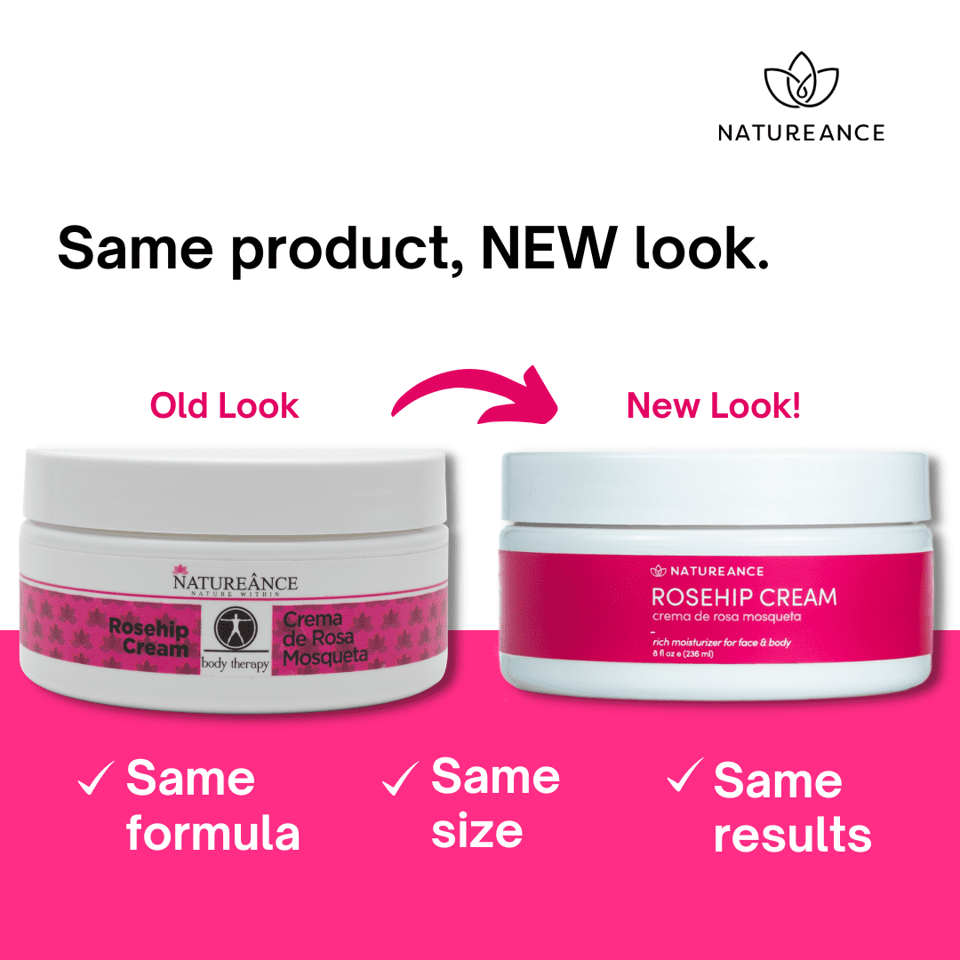 Natureance Rosehip Cream (8 oz) - Hydrating Moisturizing Formula for Anti-Aging - Crema de Rosa Mosqueta