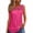 Hot Pink, variant on Simua Tank Tops for Women Summer Trendy Lace Round Neck Tops Pleated Loose Fit Casual Sleeveless Shirts