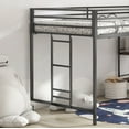 thumbnail image 3 of Queen Size Bed Frame Adam sturdy junior twin loft bed black with Cinnamon wood shelf for , space saving, Loft Bed with easy climbing Ladder and Guardrails, Loft Bed Frame for Bedroom,King Size Be, 3 of 10