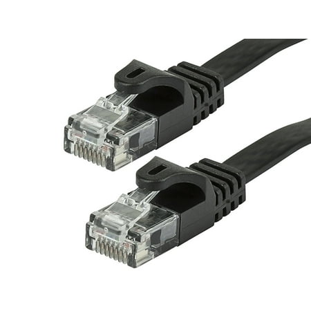 Monoprice Cat5e Ethernet Patch Cable - Network Internet Cord - RJ45, Flat,Stranded, 350Mhz, UTP, Pure Bare Copper Wire, 30AWG, 5ft, (Best Internet Network Names)