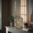 thumbnail image 6 of Candle Lantern with Glass and Decorative Gold Finished Frame for Home Decor Console Table Centerpiece Patio Garden Dining Living Room Bedroom Office Farmhouse Events Wedding Decorations - Set of 4, 6 of 8